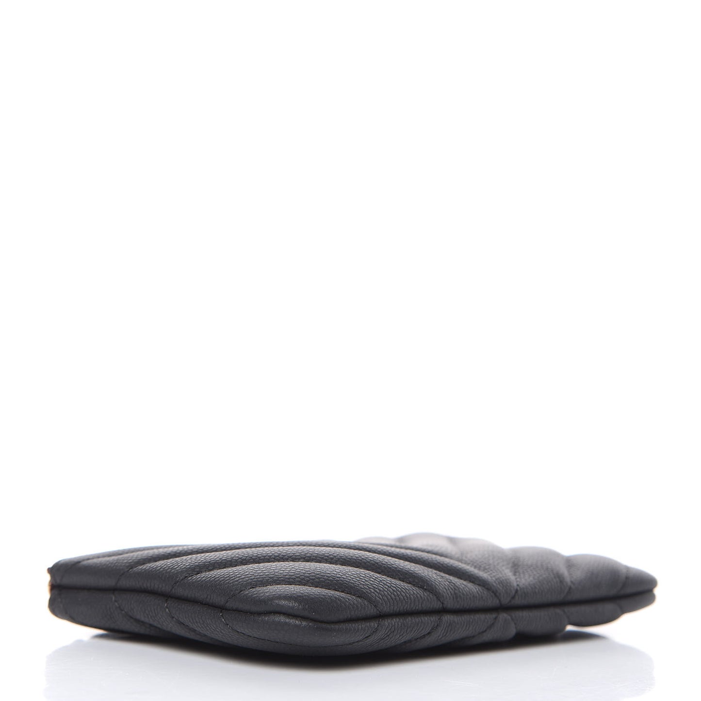 Caviar Chevron Quilted Small Cosmetic Case Black