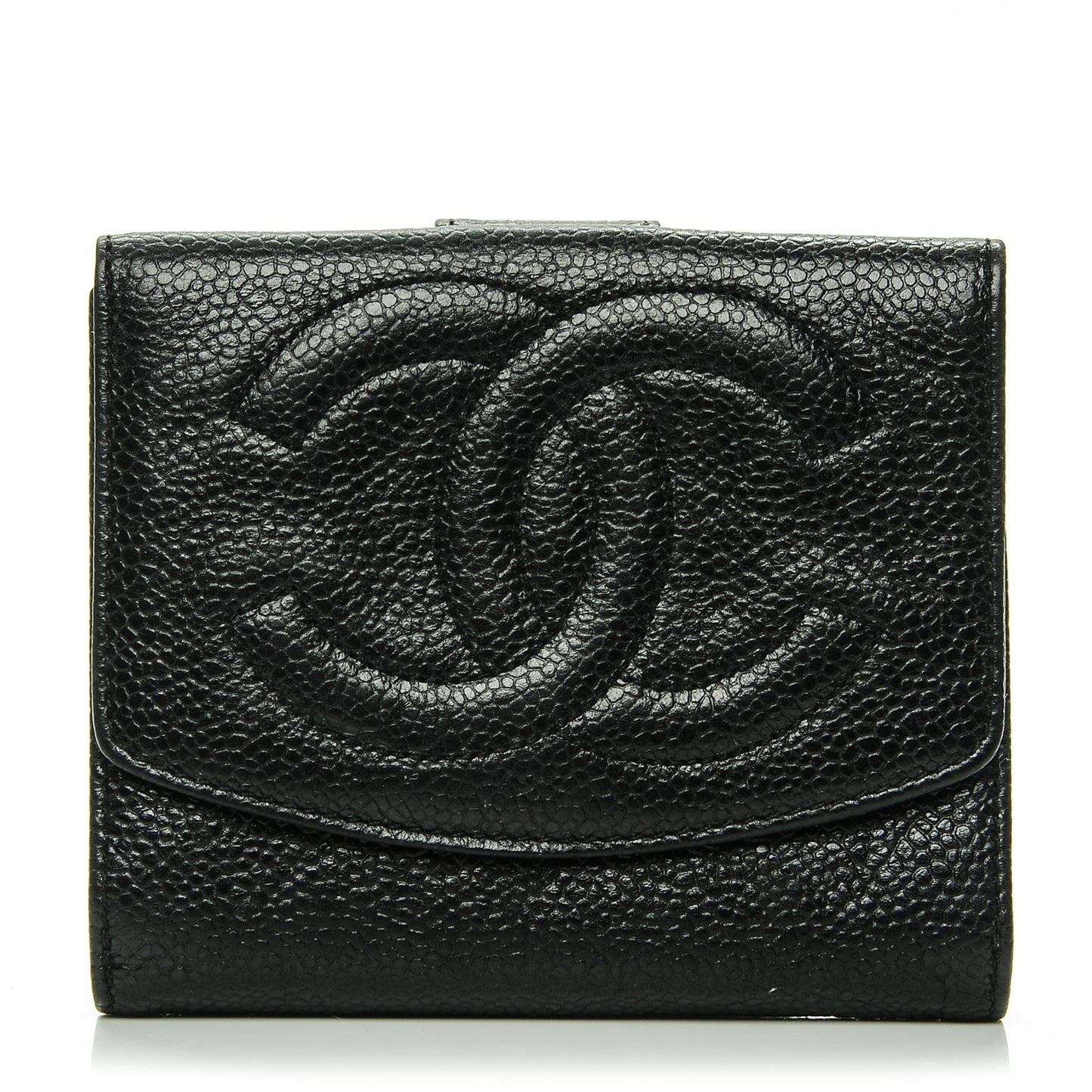 Caviar Timeless CC Compact French Wallet Black