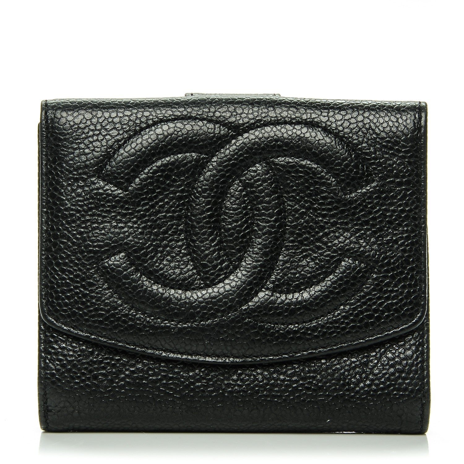 Chanel Caviar Timeless CC Compact French Wallet Black 1 of 8