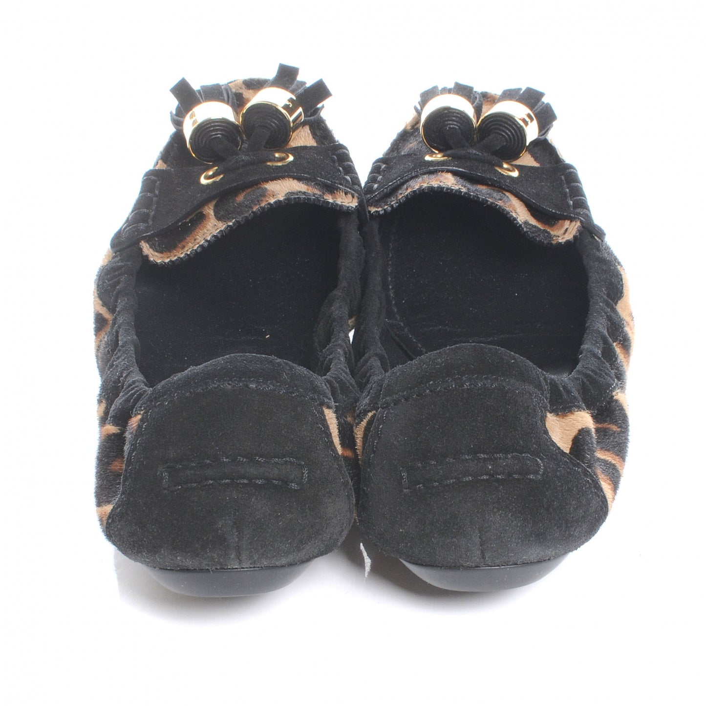 Leopard Pony Hair Ballerina Flats 37
