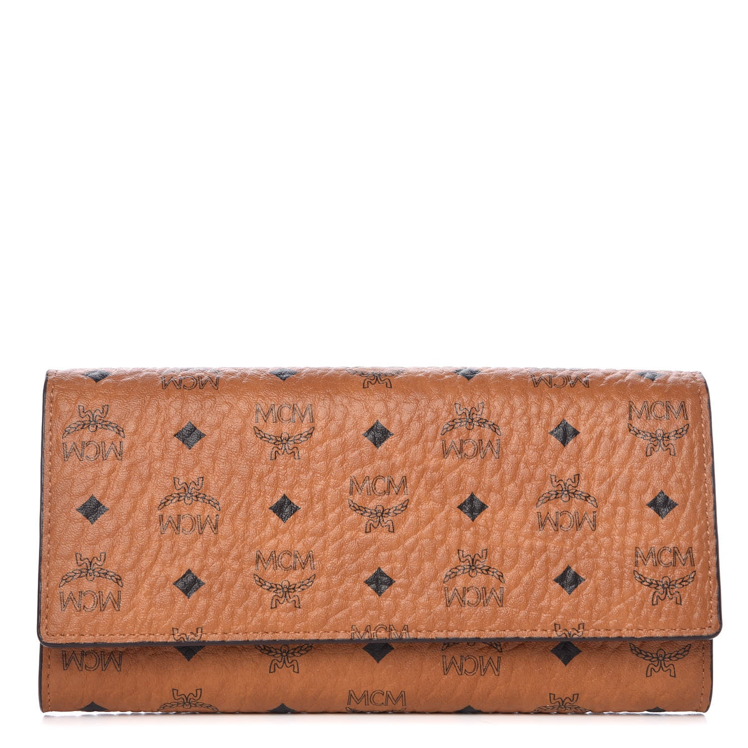 MCM Visetos Continental Flap Wallet Cognac 1 of 11