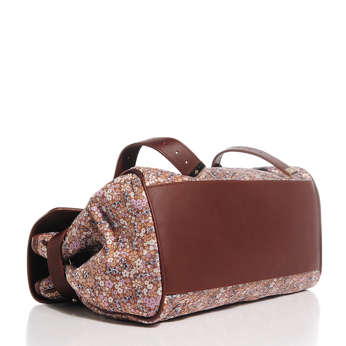 Jacquard Floral Alexa Satchel Biscuit Brown