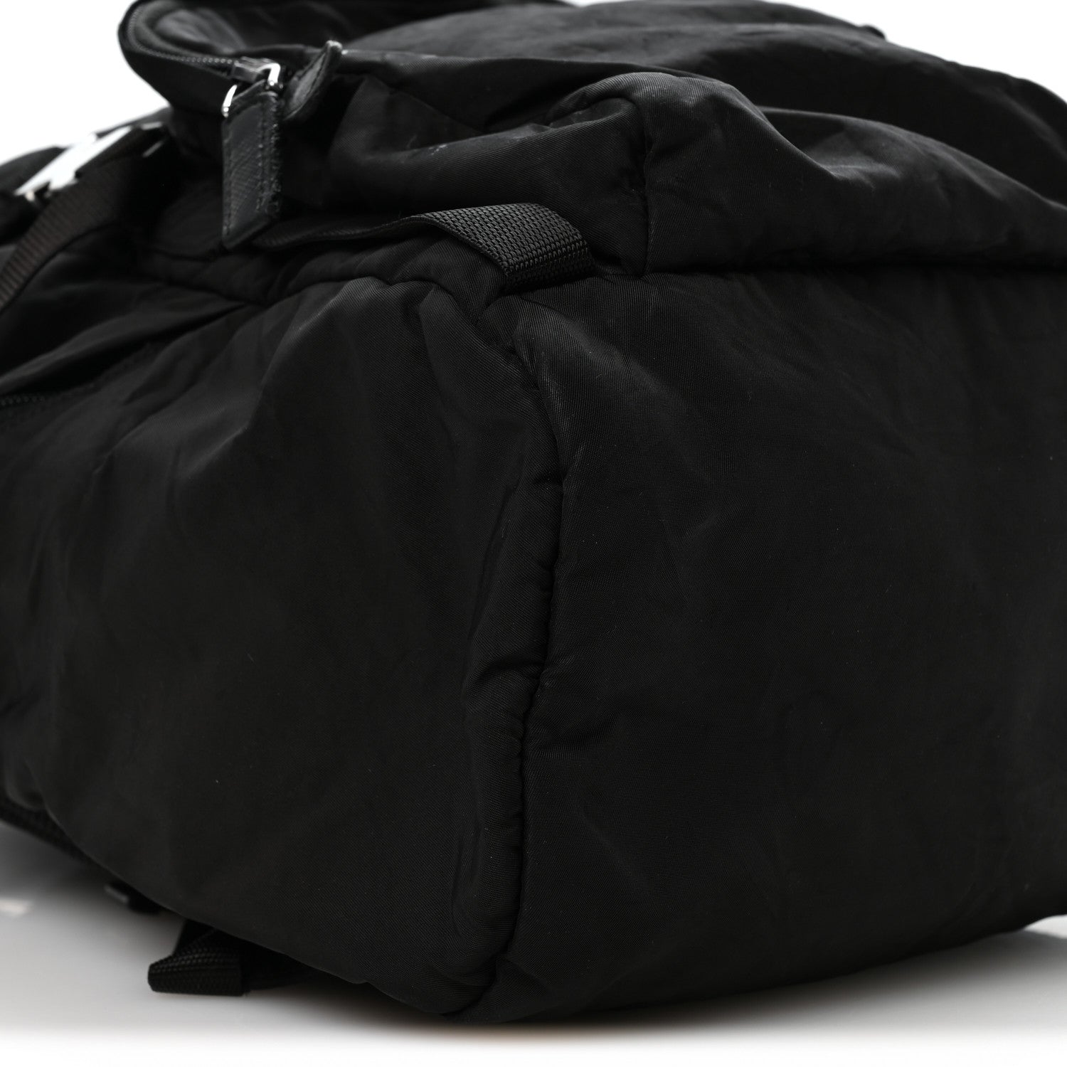 Prada Re-Nylon Saffiano Logo Double Buckle Backpack Black 9 of 11