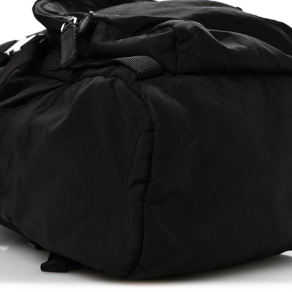 Prada Re-Nylon Saffiano Logo Double Buckle Backpack Black 9 of 11