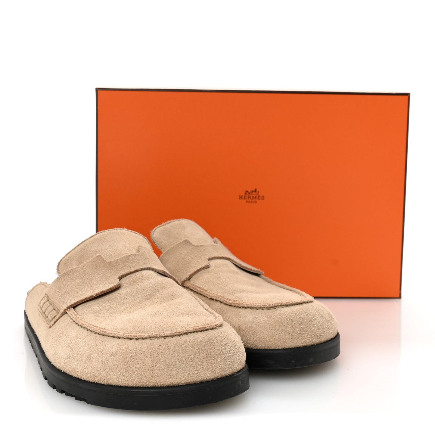 Suede Calfskin Womens Go Mules 38 Beige Argile