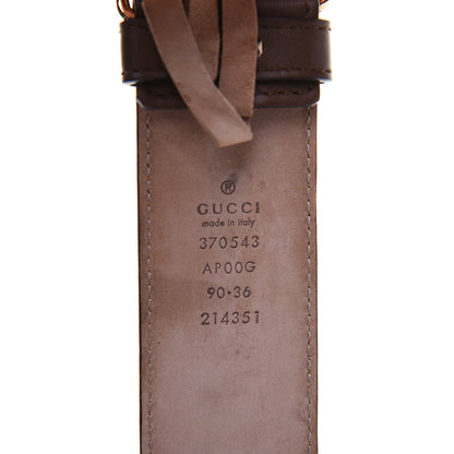 Gucci Calfskin Interlocking G 37mm Belt 90 36 Nut Brown 3 of 8