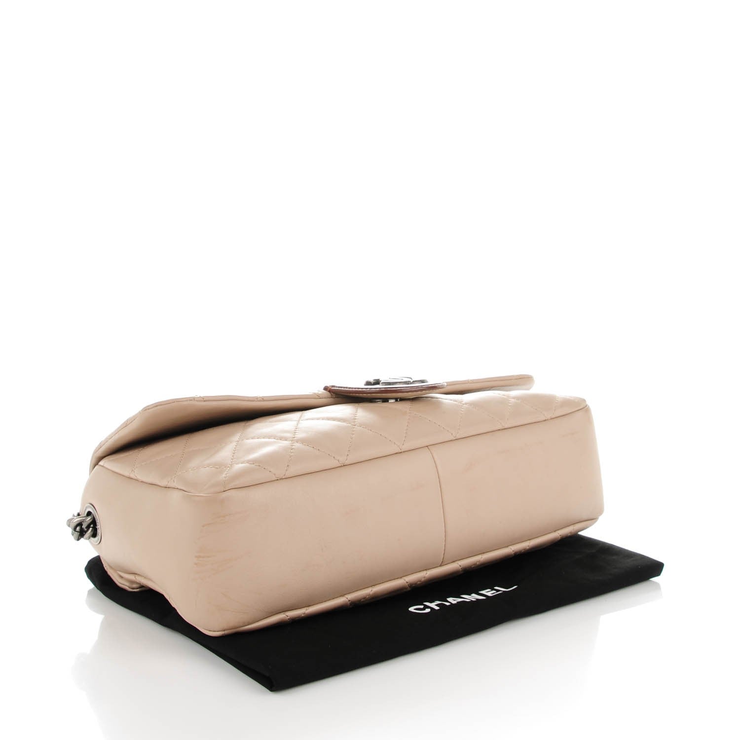 Chanel Calfskin Large Country Chic Flap Ecru Brown 4 of 7