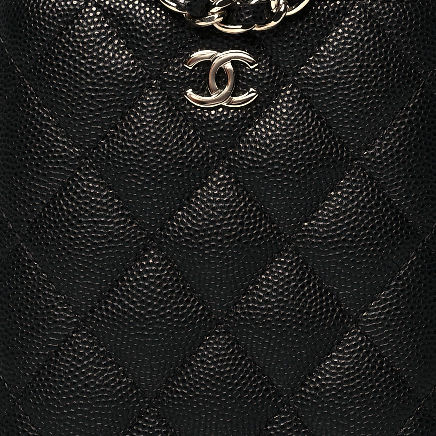 Chanel Caviar Quilted Small Vertical Coco Beauty Vanity Case With Chain Black 8 of 10