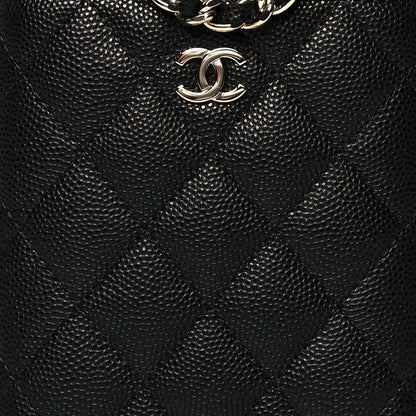 Chanel Caviar Quilted Small Vertical Coco Beauty Vanity Case With Chain Black 8 of 10