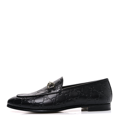 Gucci Betis Glamour Calfskin Guccissima Womens Jordaan Loafers 38 Black 1 of 11