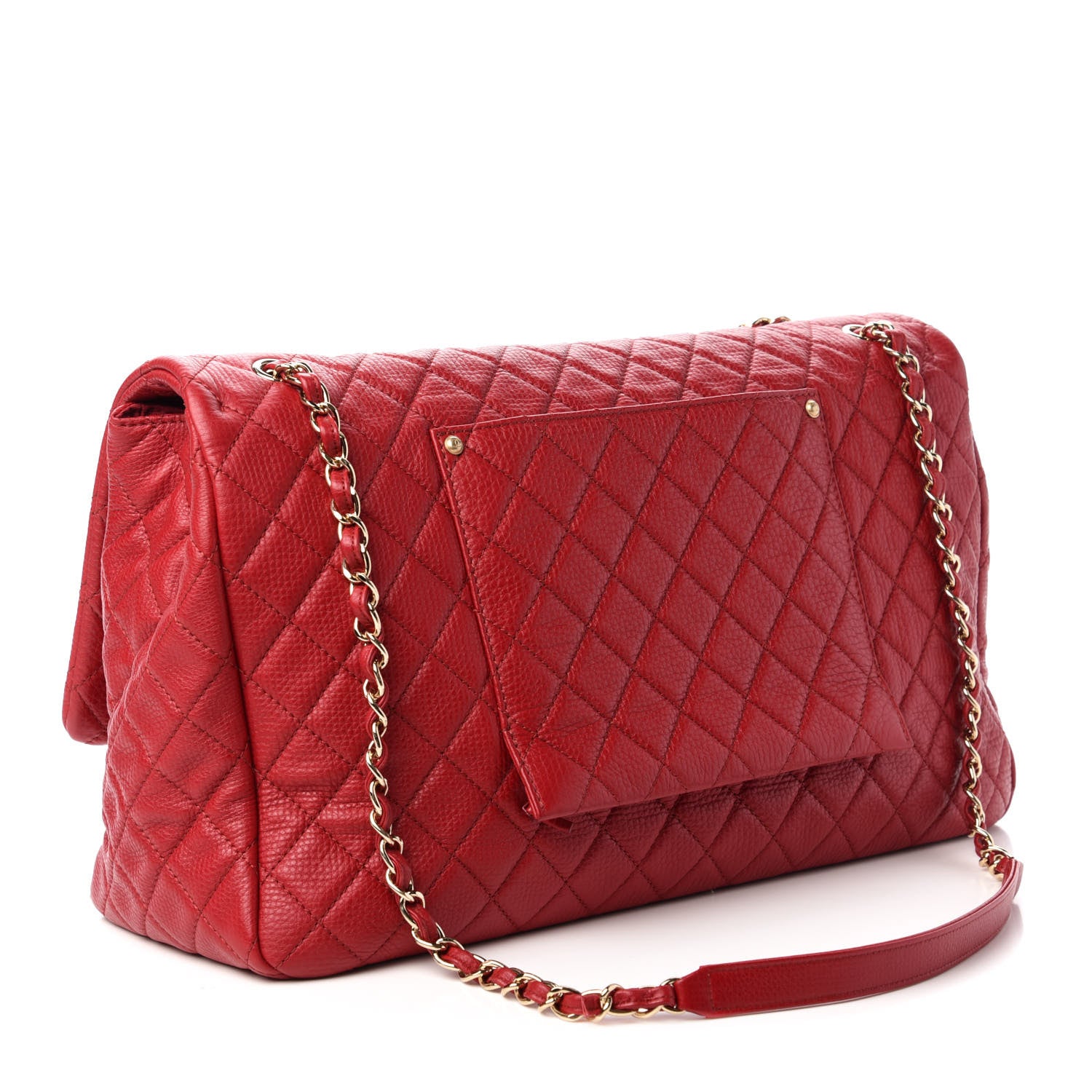 Chanel Calfskin Quilted XXL Travel Flap Bag Red 4 of 11