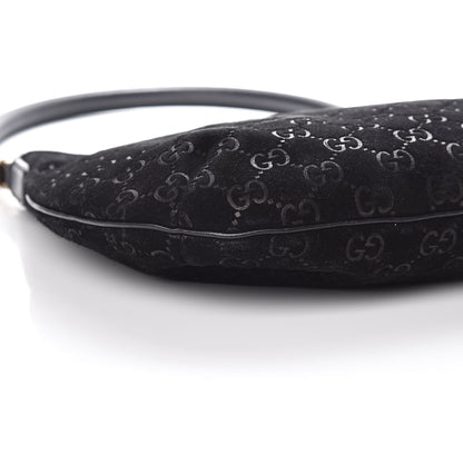 Gucci Suede Guccissima Monogram Hobo Black 5 of 9