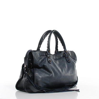 Balenciaga Agneau Classic Hardware Lizard Embossed City Dark Night 3 of 13