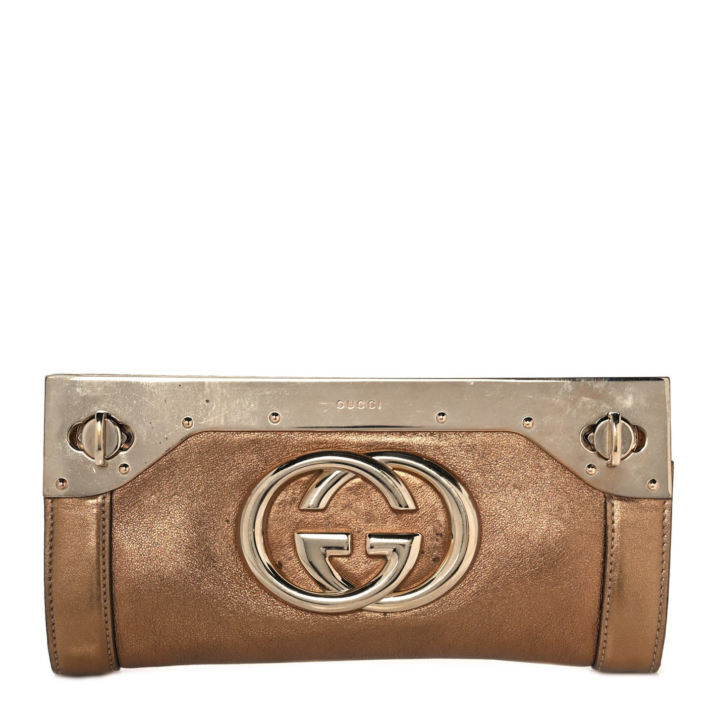 Metallic Calfskin Britt Clutch Bronze