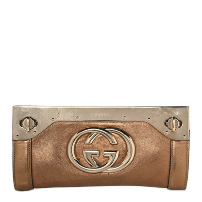 Gucci Metallic Calfskin Britt Clutch Bronze 1 of 12