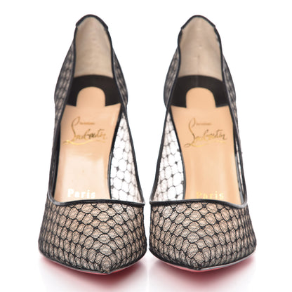 Christian Louboutin Nappa Bas Resille Follies Lace 100 Pumps 37 Black 2 of 10