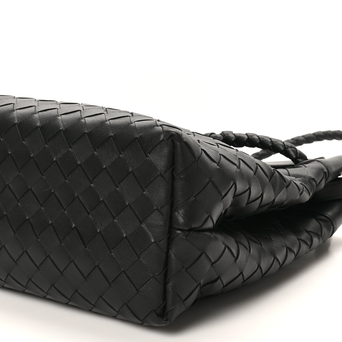 Calfskin Intrecciato Medium Andiamo Messenger Bag Black