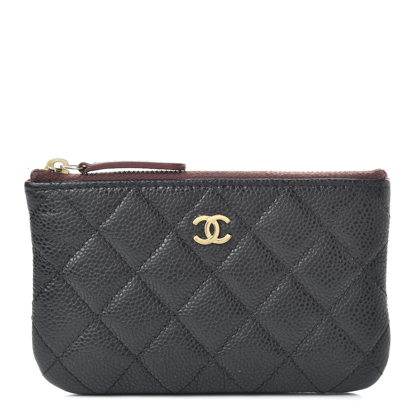 Caviar Quilted Small Cosmetic Case Black