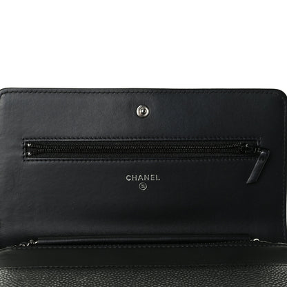 Chanel Caviar Timeless CC Wallet On Chain WOC Black 5 of 6