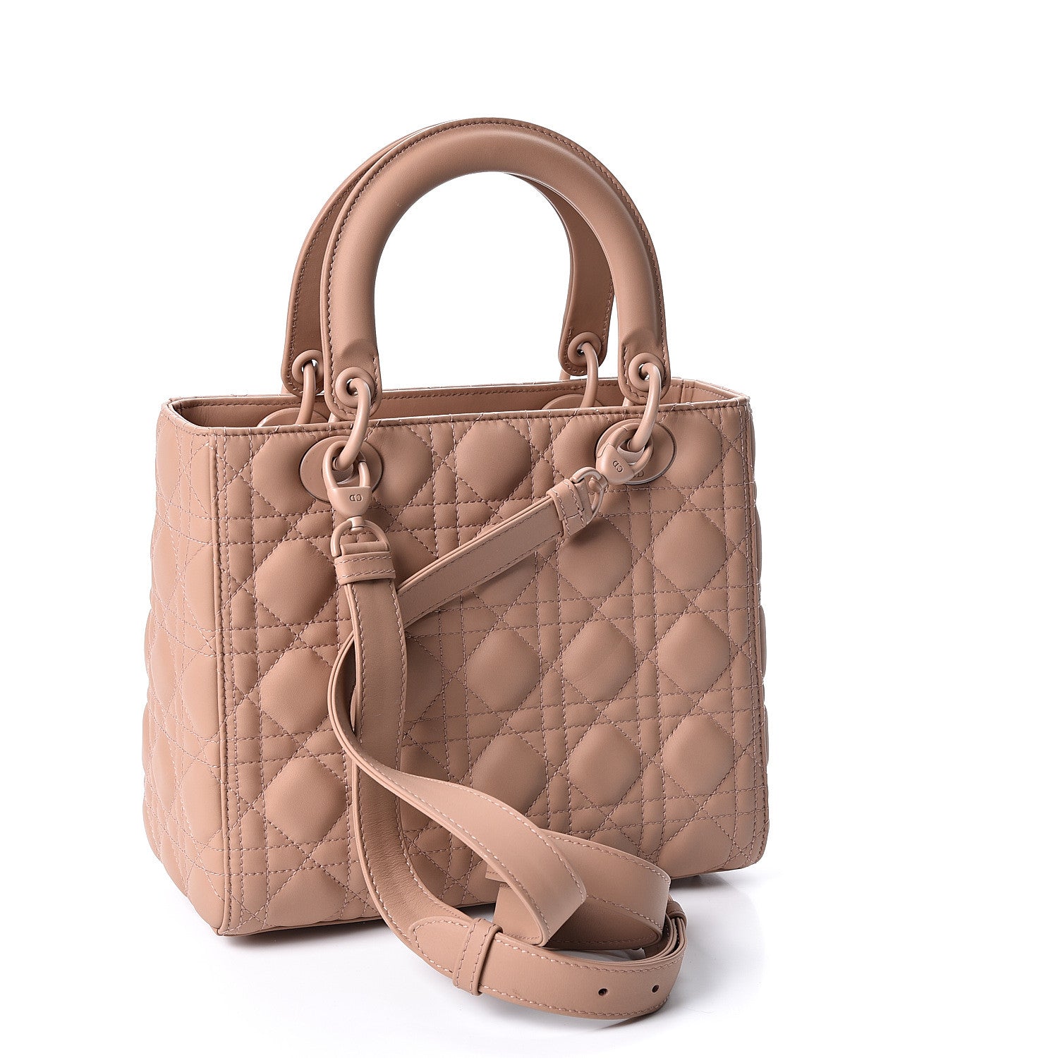 Christian Dior Ultra Matte Calfskin Cannage Medium Lady Dior Beige 2 of 9