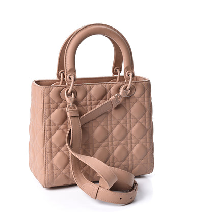 Christian Dior Ultra Matte Calfskin Cannage Medium Lady Dior Beige 2 of 9
