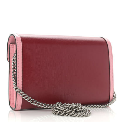 Gucci Azalea Calfskin Enamel Mini Dionysus Chain Wallet New Cherry Red Wild Rose Off White 3 of 11