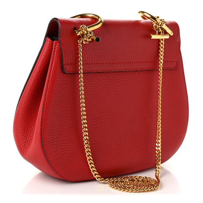 Chloe Grained Lambskin Mini Drew Shoulder Bag Plaid Red 3 of 10