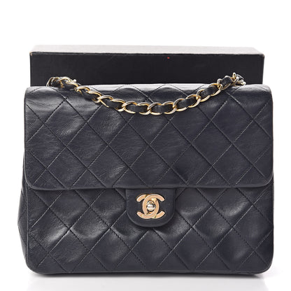 Chanel Lambskin Quilted Mini Square Flap Bag Navy 28 of 30