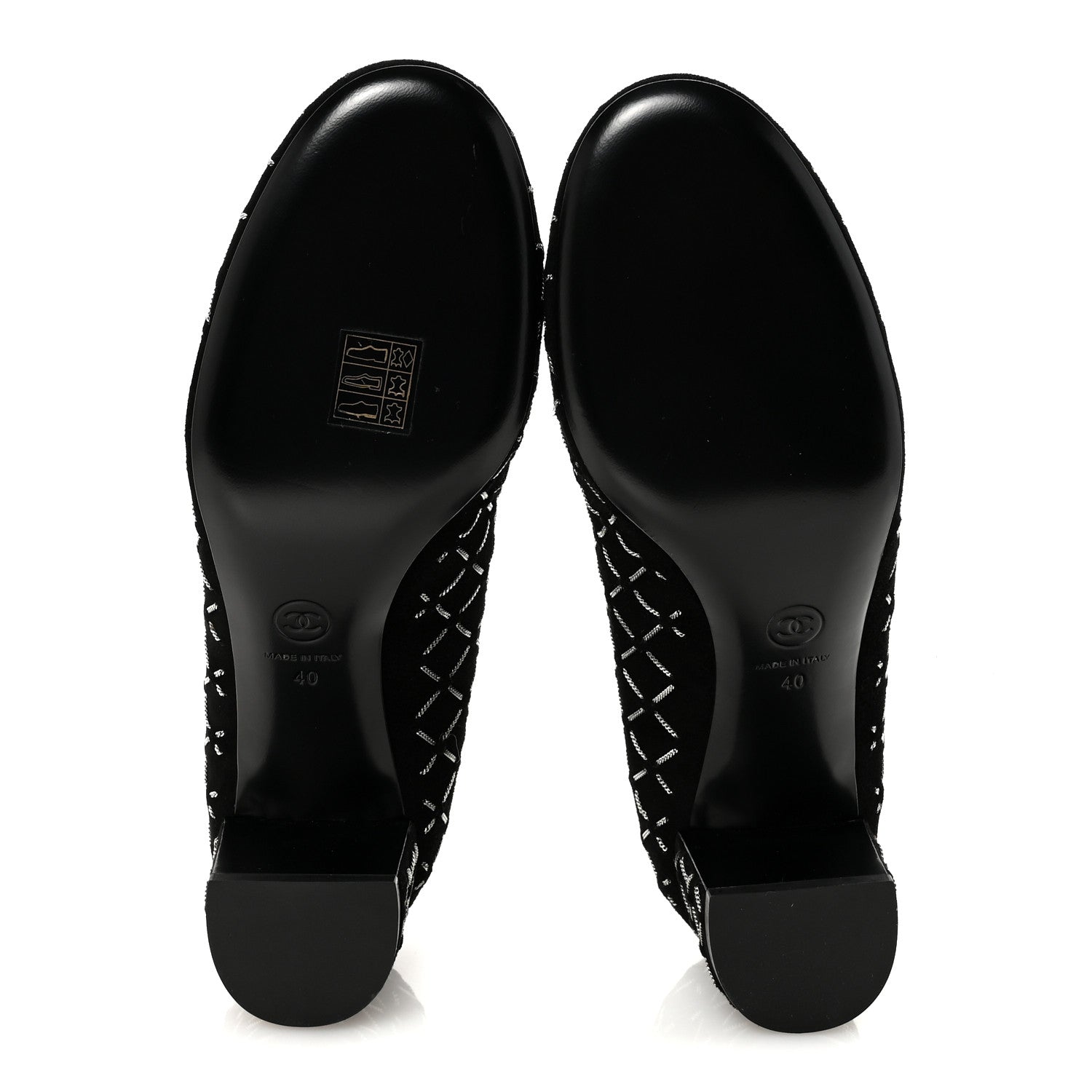 Chanel Kid Suede Chain Quilted Pumps 40 Black 6 of 9
