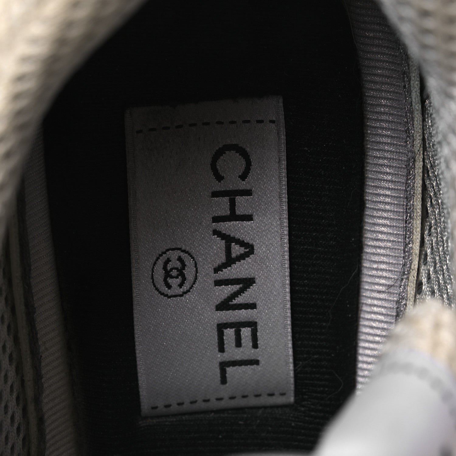 Chanel Fabric Laminated Calfskin Stretch CC Womens Sneakers 38.5
