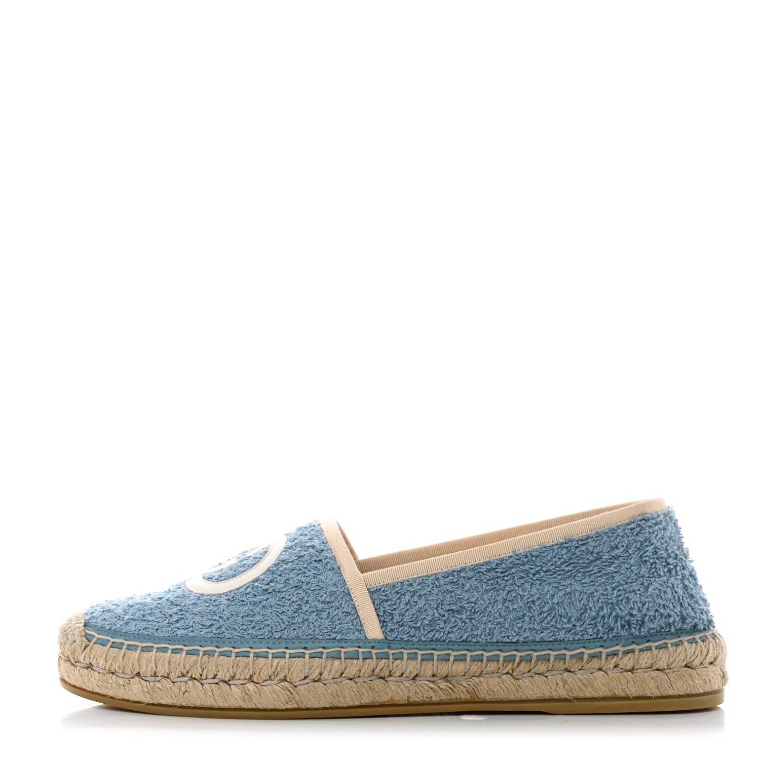 Gucci Terry Cloth Interlocking G Espadrilles 41.5 Sweet Blue Dusty White Beige 1 of 9