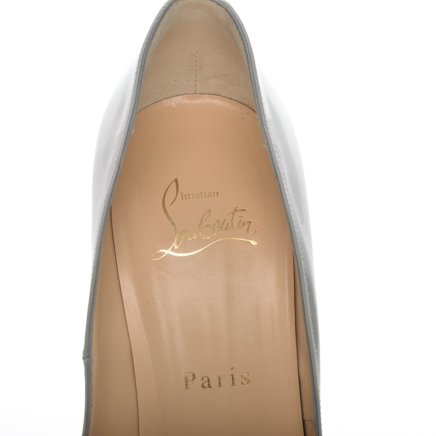 Christian Louboutin Patent Flo 120 Platform Peep Toe Pumps 38 Souris 6 of 7