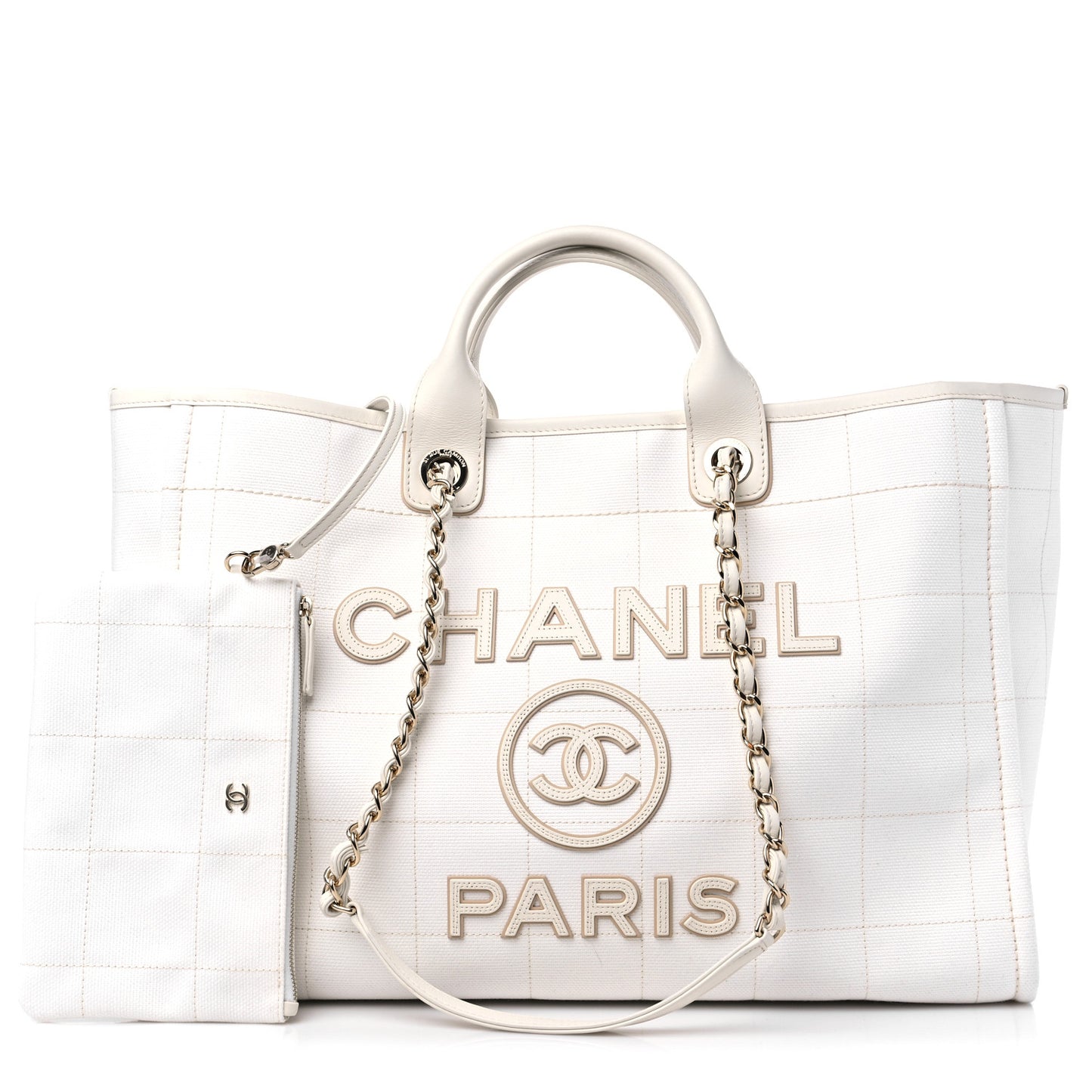 Cotton Large Deauville Tote White