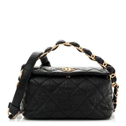 Chanel Crumpled Lambskin Quilted Small CC Links Shoulder Bag Black 1 of 13