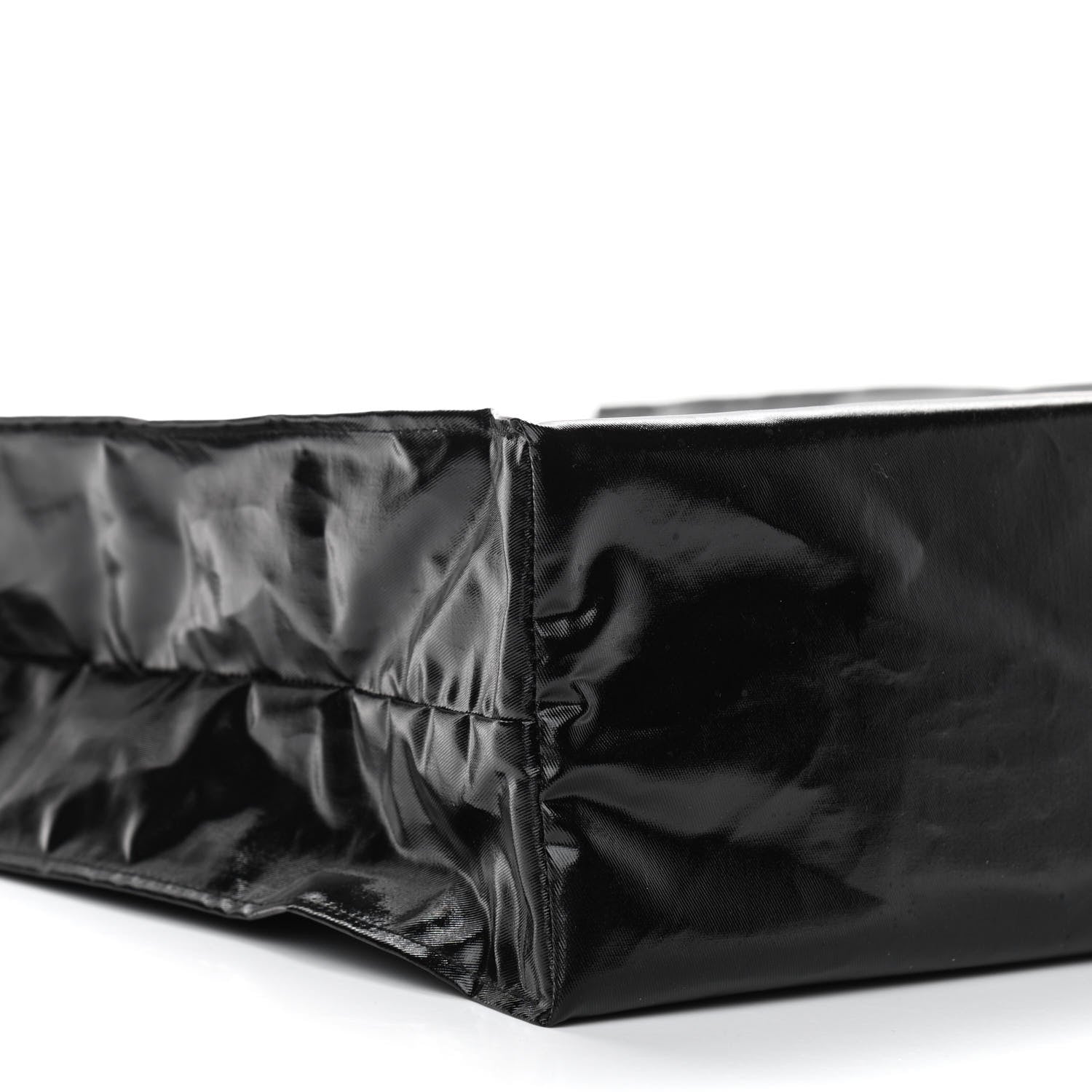 Gucci Patent Canvas Frame Logo Vertical Tote Black Crop 9 of 10