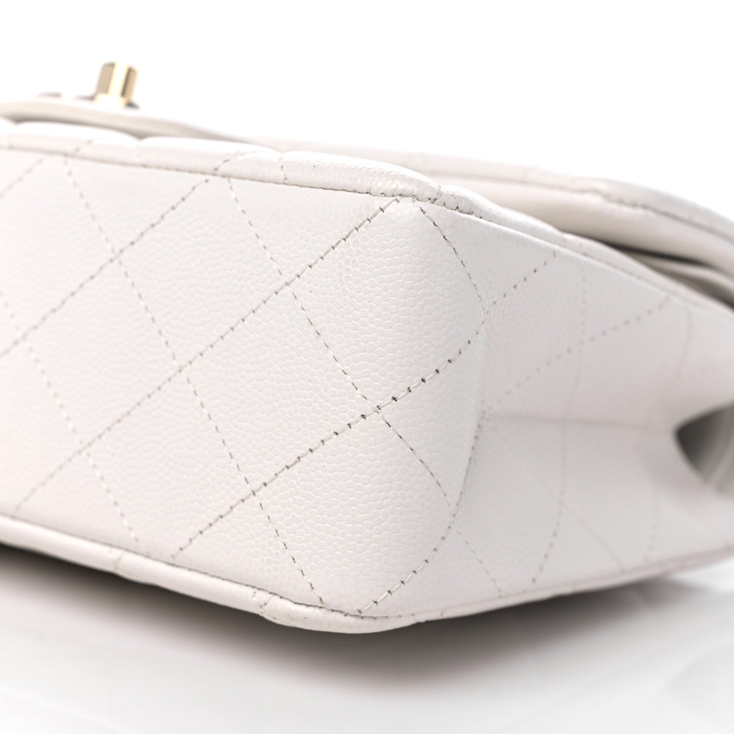 Caviar Quilted Small Double Flap White