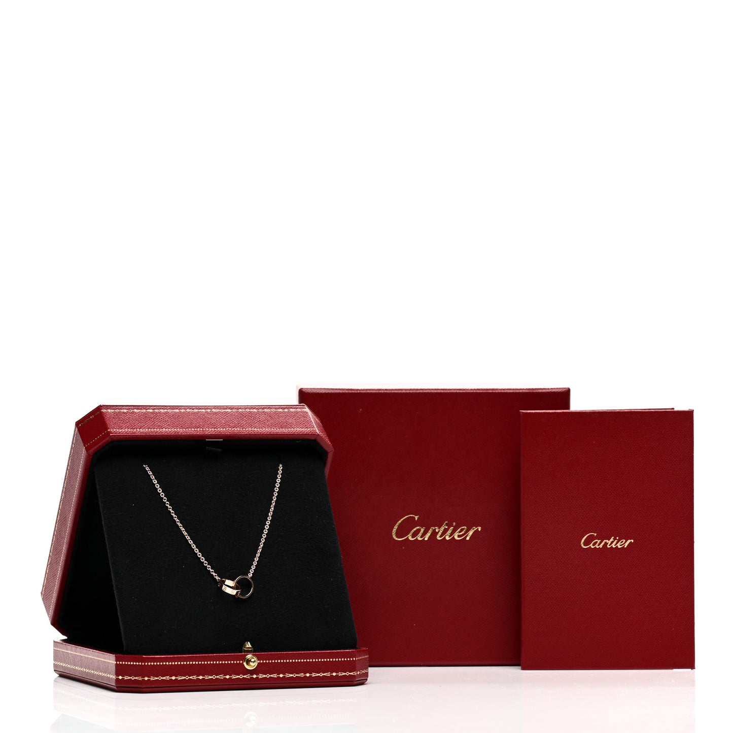 18K White Gold 2 Diamond LOVE Necklace