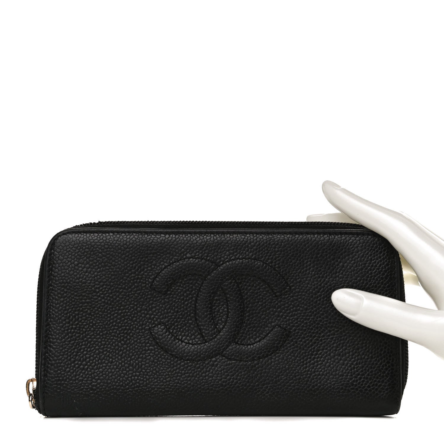Chanel Caviar Large Timeless CC Zip Around Wallet Black 2 of 16