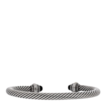 David Yurman Sterling Silver 14K Yellow Gold Black Onyx 5mm Cable Classics Bracelet 2 of 3