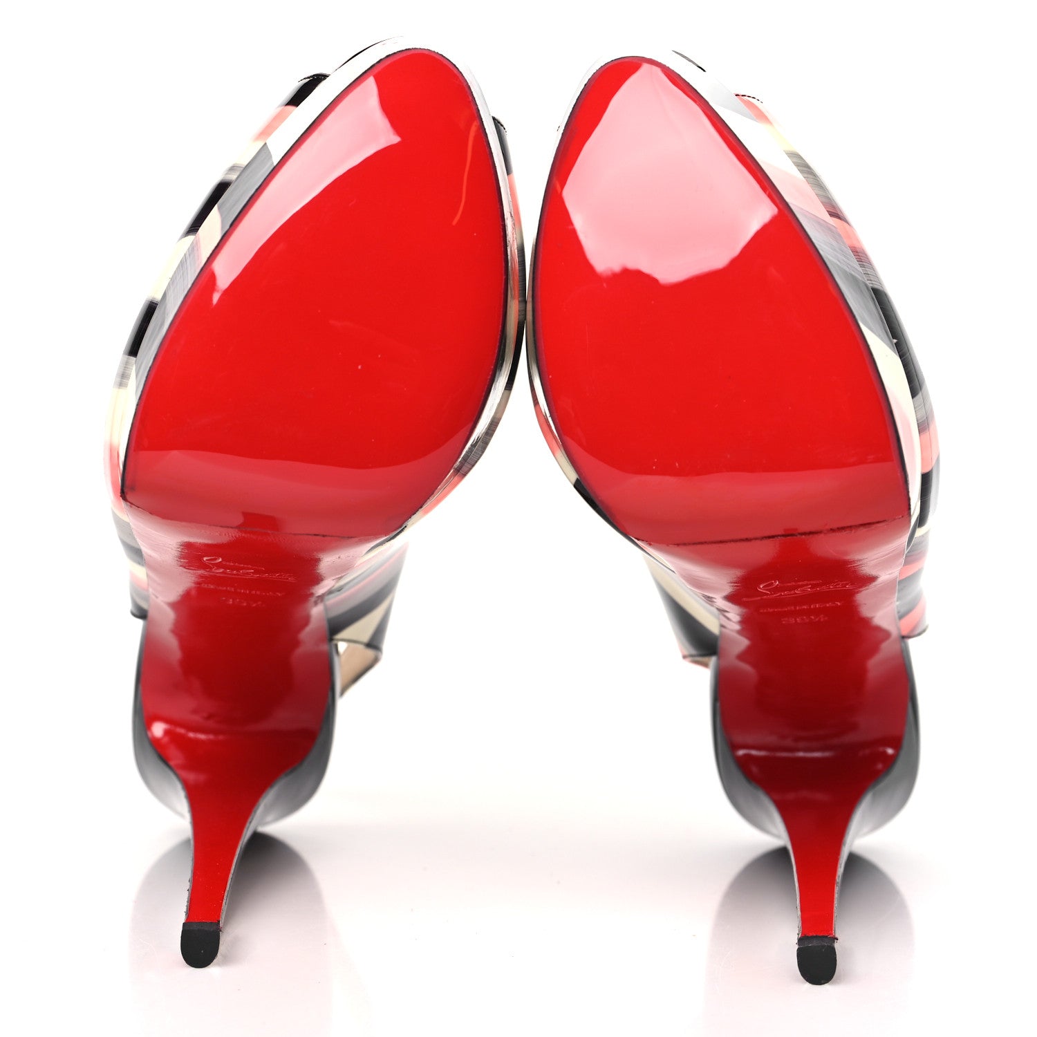 Christian Louboutin Patent Graffiti Lady Peep Toe Slingback 150 Pumps 39.5 Multicolor 6 of 9