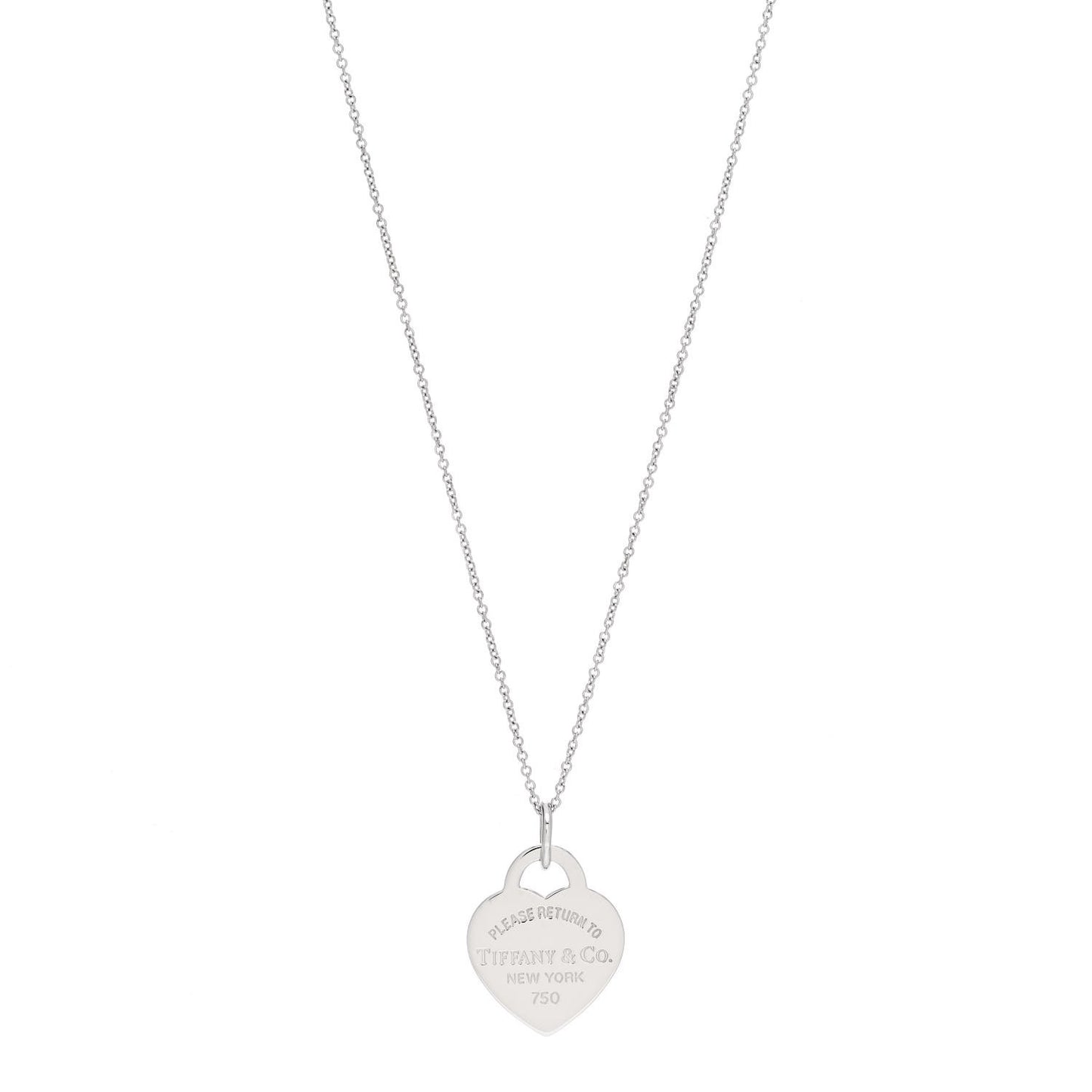 18K White Gold Return to Tiffany Heart Tag Pendant Necklace