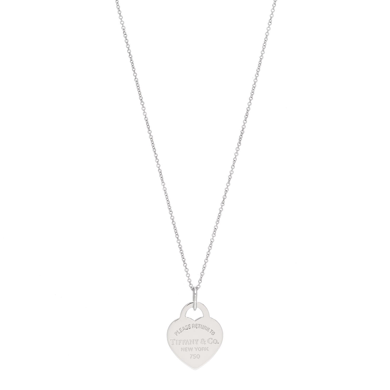 Tiffany 18K White Gold Return to Tiffany Heart Tag Pendant Necklace 1 of 5