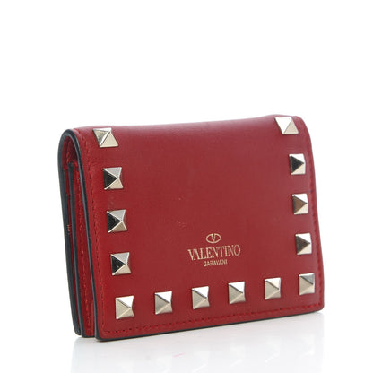 Valentino Garavani Calfskin Rockstud Bi-Fold Card Holder Rosso Valentino 3 of 9