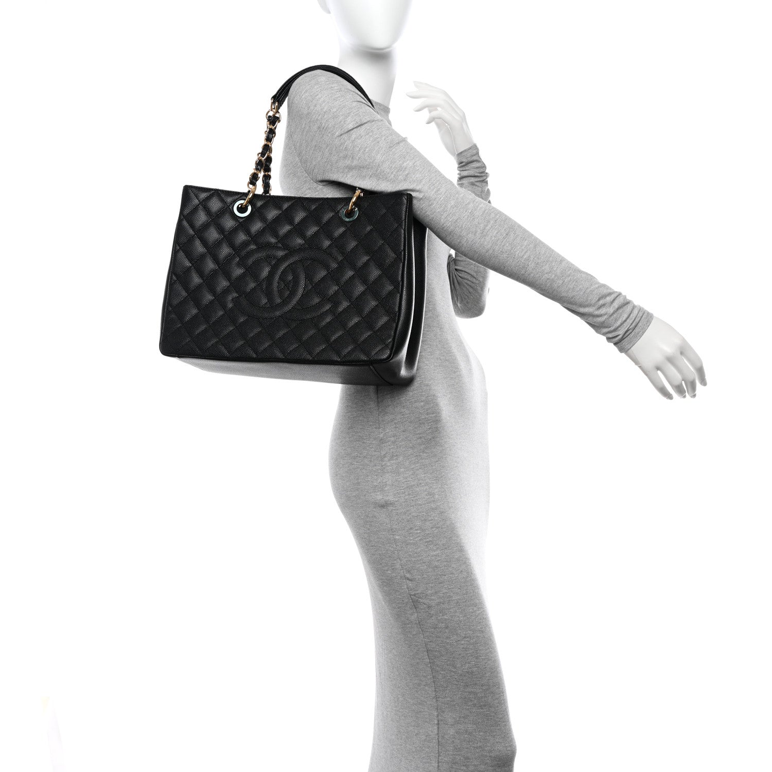 Chanel Caviar Quilted Grand Shopping Tote GST Black 2 of 10
