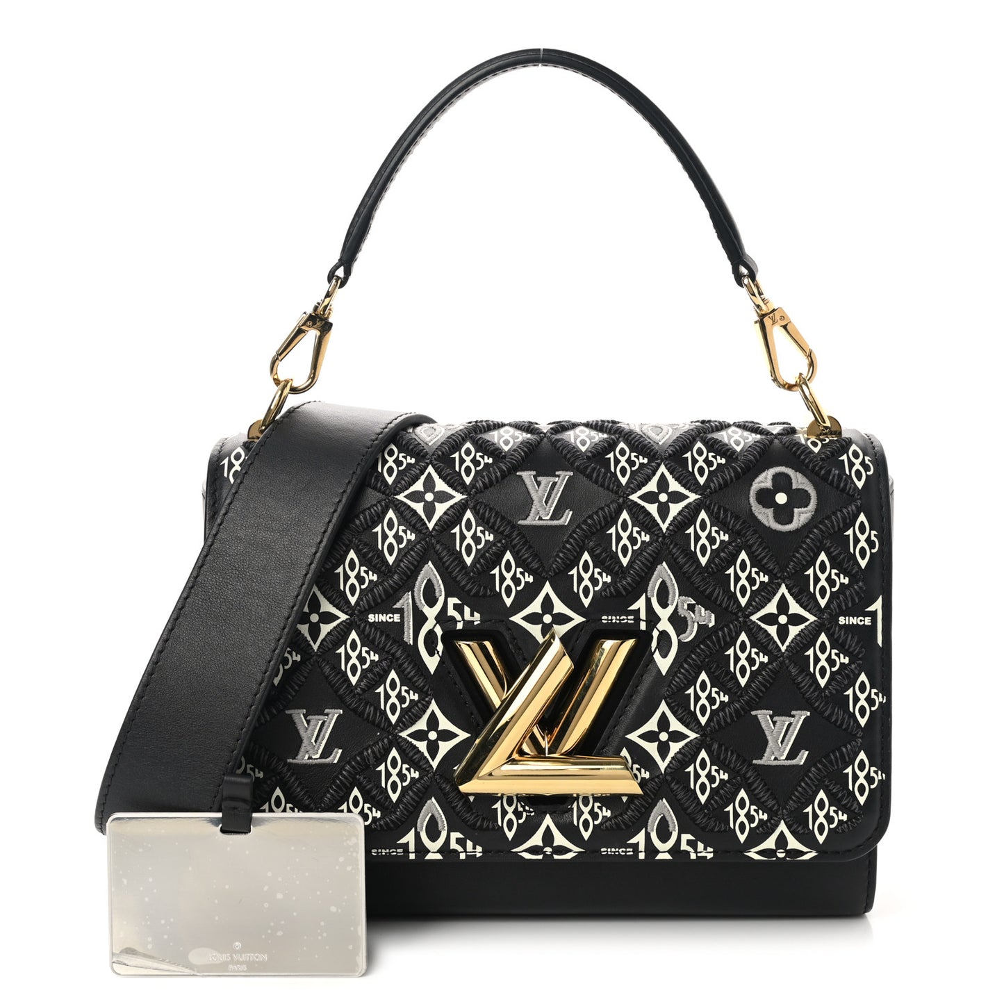 Calfskin Since 1854 Embroidered Twist MM Black