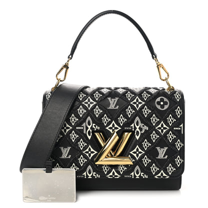 Louis Vuitton Calfskin Since 1854 Embroidered Twist MM Black 1 of 11