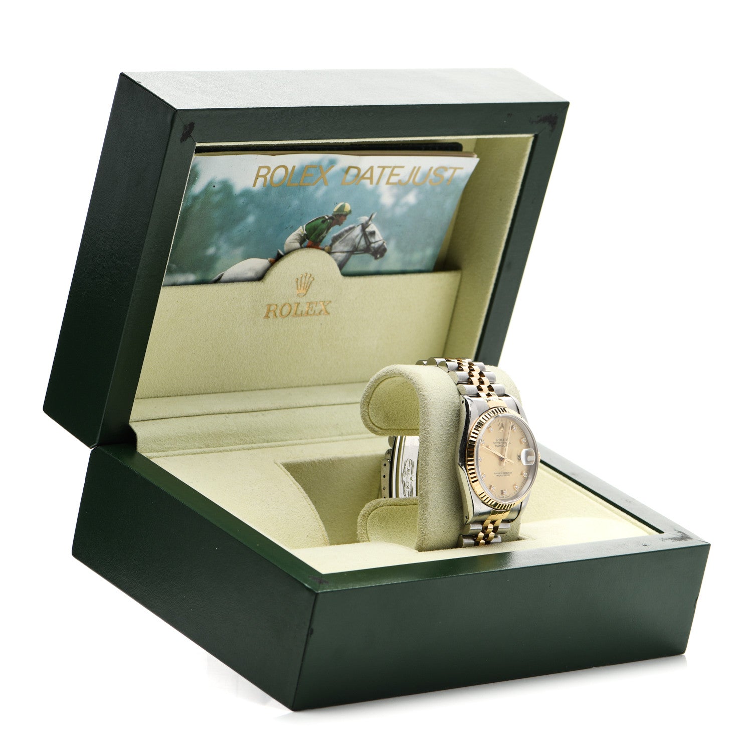 Rolex Stainless Steel 18K Yellow Gold Diamond 36mm Oyster Perpetual Datejust Watch Champagne 16233 5 of 5