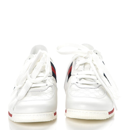 Gucci Guccissima Calfskin Web Mens Sneakers 36 White 2 of 9