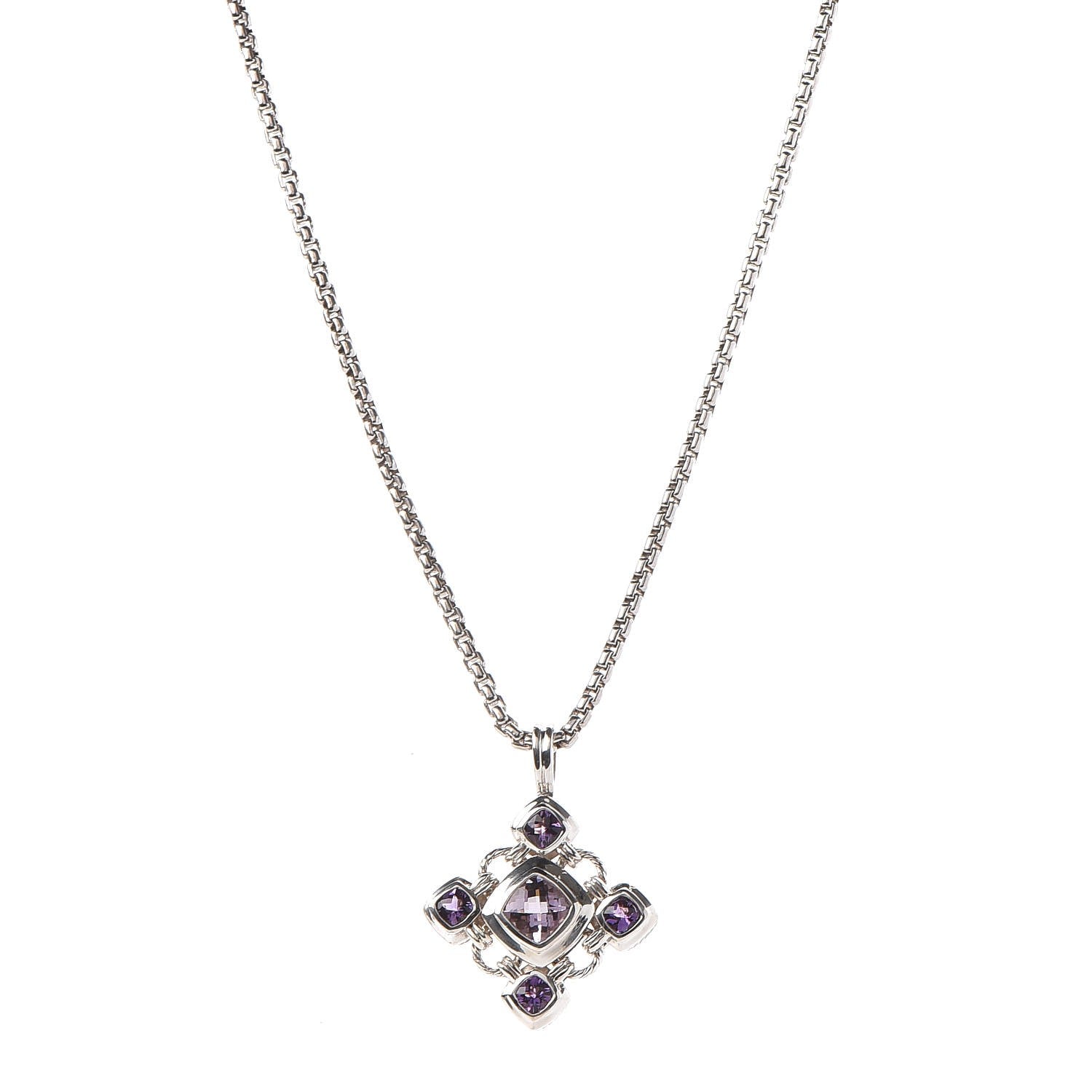 David Yurman Sterling Silver Amethyst Renaissance Necklace 1 of 6