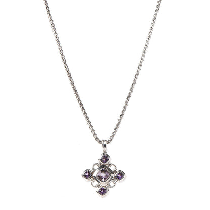 David Yurman Sterling Silver Amethyst Renaissance Necklace 1 of 6